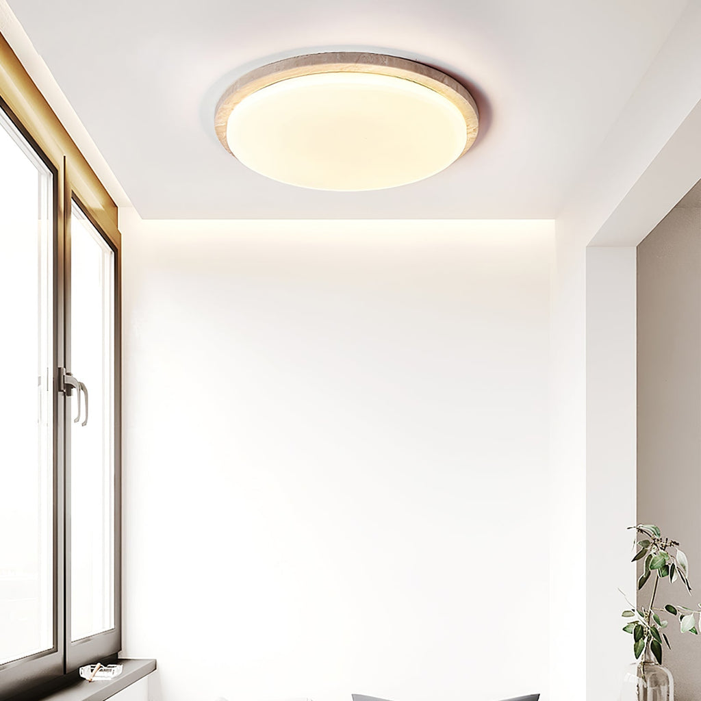 Etala Smooth-Edge Travertine Ceiling Light - Kingsley Beaumont