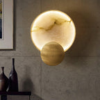 Myvelarae Wall Light Circular in Alabaster - Kingsley Beaumont