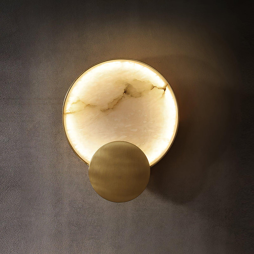 Myvelarae Wall Light Circular in Alabaster - Kingsley Beaumont