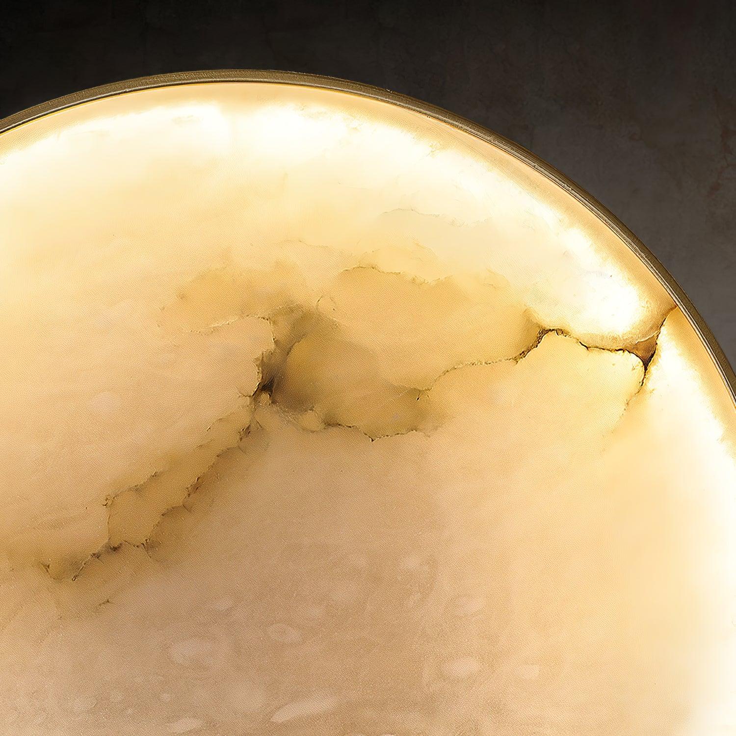 Myvelarae Wall Light Circular in Alabaster - Kingsley Beaumont