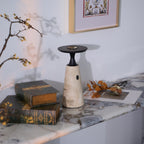 Vespera Sculptural Travertine Table Lamp