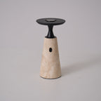 Vespera Sculptural Travertine Table Lamp