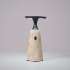 Vespera Sculptural Travertine Table Lamp