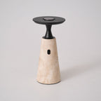 Vespera Sculptural Travertine Table Lamp
