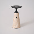 Vespera Sculptural Travertine Table Lamp