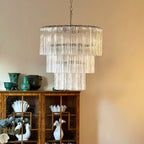 Aurora Chandelier Tiered Murano Glass Tube Waterfall Luxury
