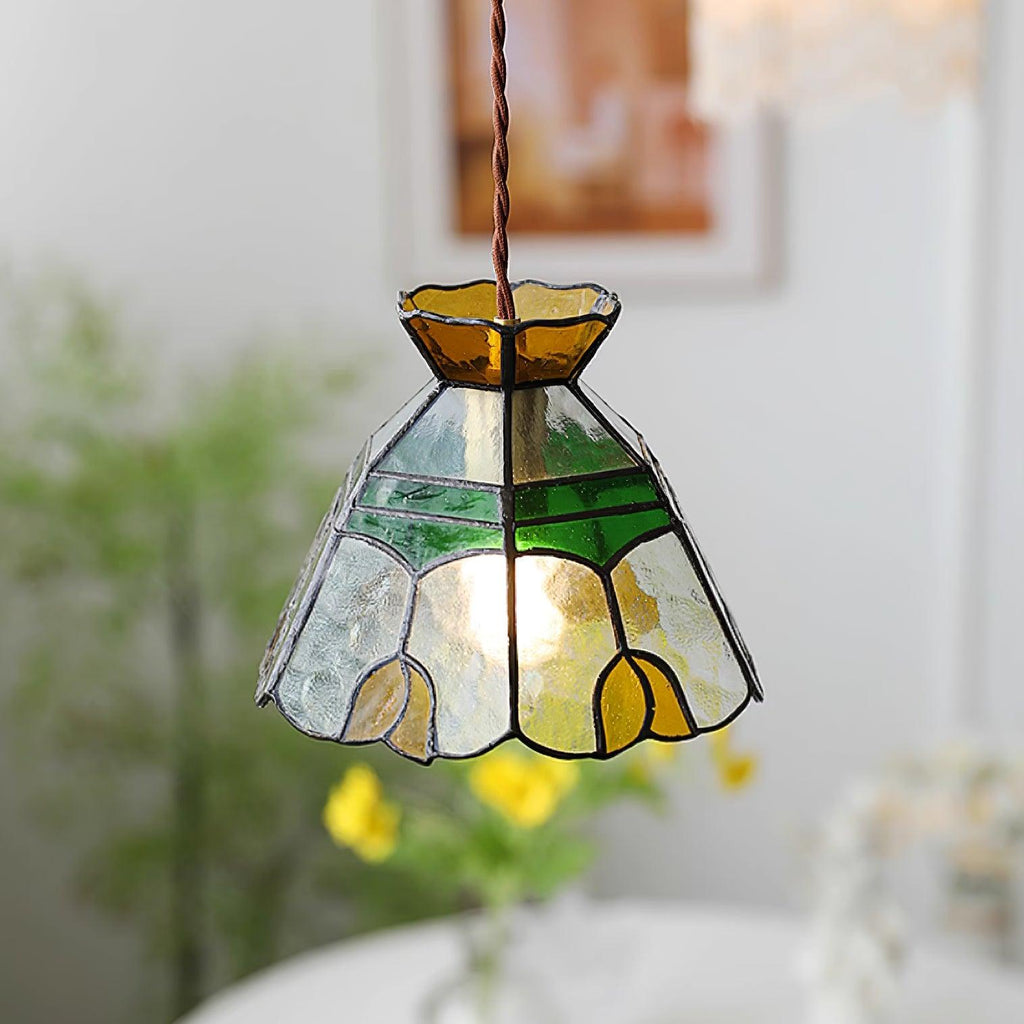 Eldine Stained Glass Pendant Light
