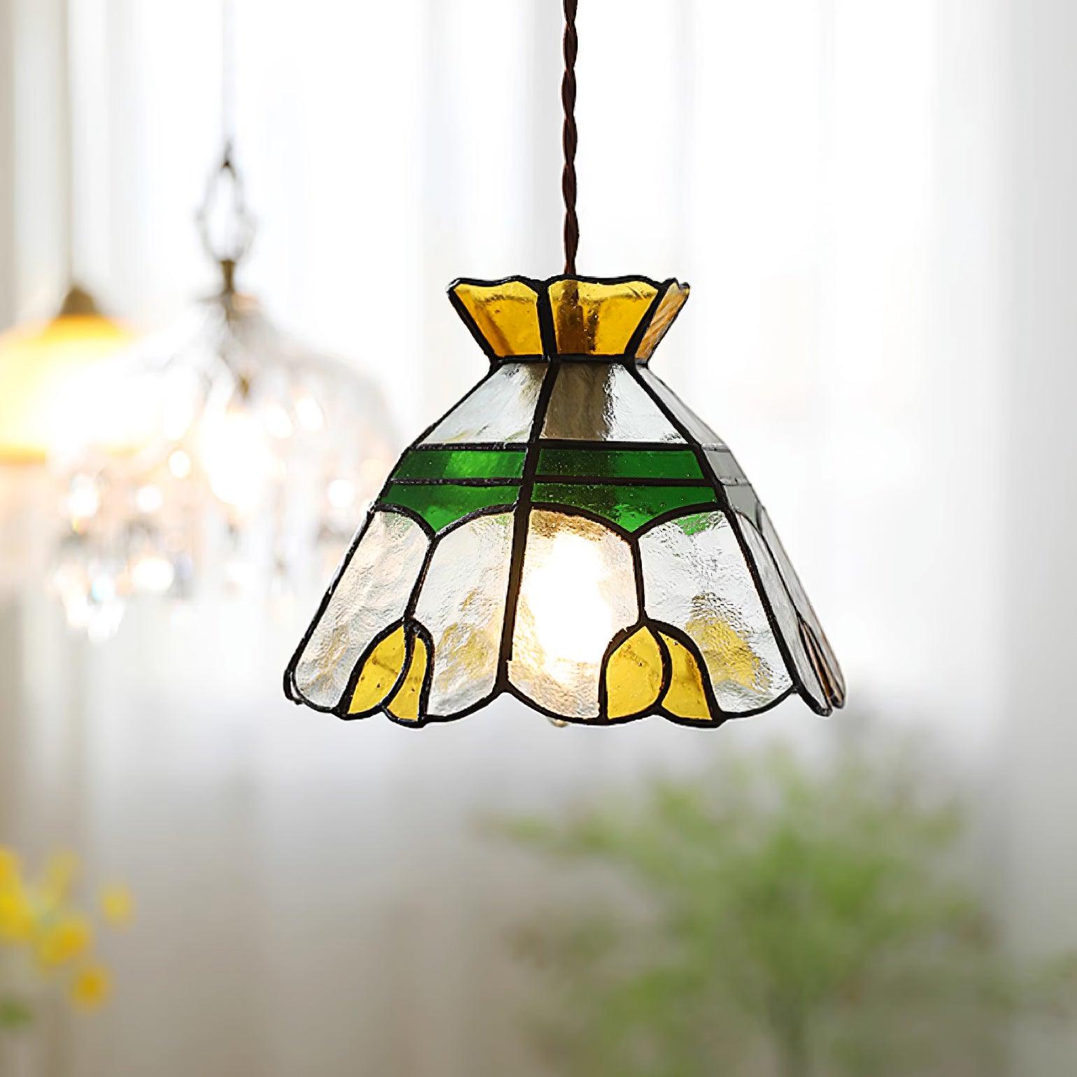 Eldine Stained Glass Pendant Light