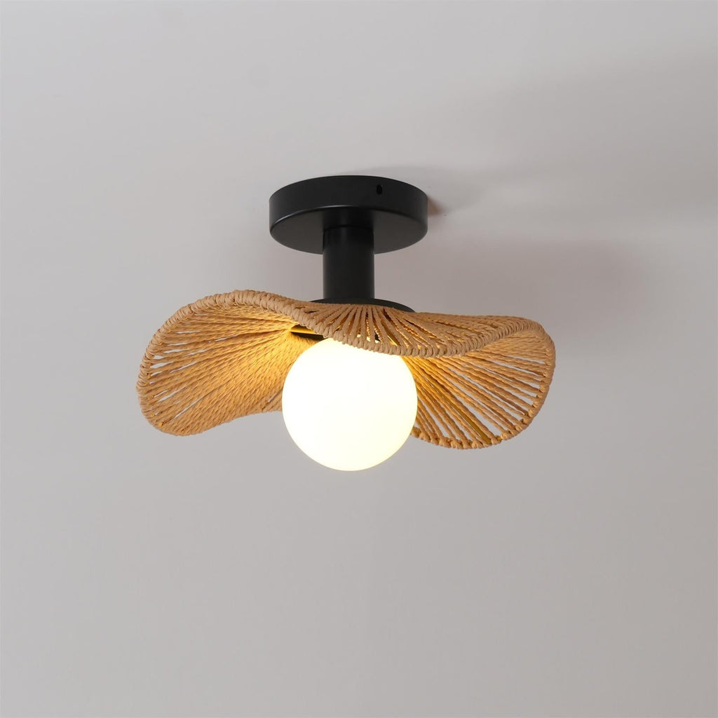 Fynora Woven Semi Flush Ceiling Light