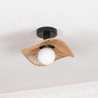 Fynora Woven Semi Flush Ceiling Light