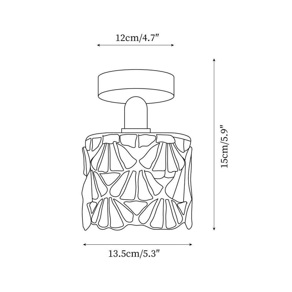 Rosavine Tiffany Stained Glass Semi Flush Mount Light