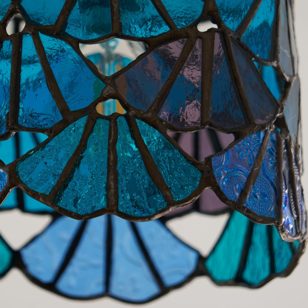 Rosavine Tiffany Stained Glass Semi Flush Mount Light