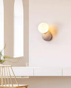 Ritta  Wall Lamp Travertine Dual-sphere Design