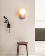 Ritta  Wall Lamp Travertine Dual-sphere Design