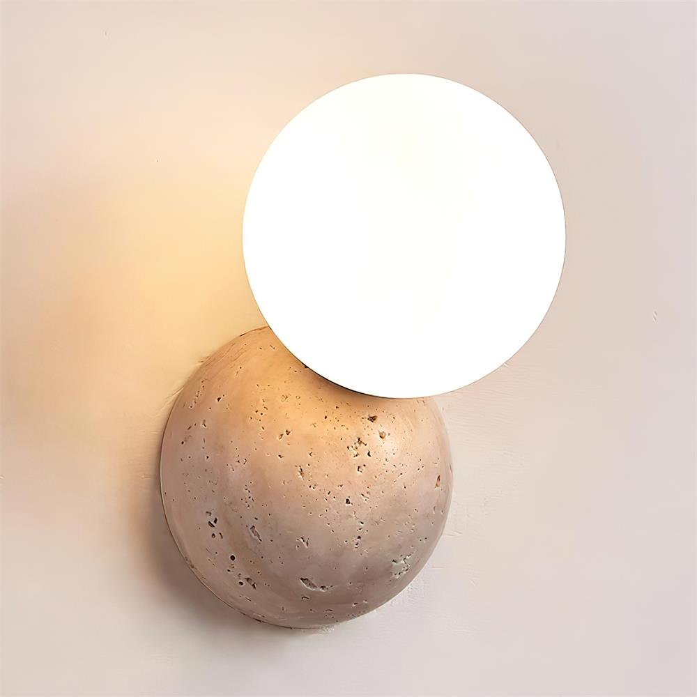 Ritta  Wall Lamp Travertine Dual-sphere Design
