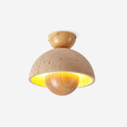 Cavora  Ceiling Light Travertine  Wood Dome Shape