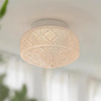 Evale Frosted Glass Flush Mount Ceiling Light