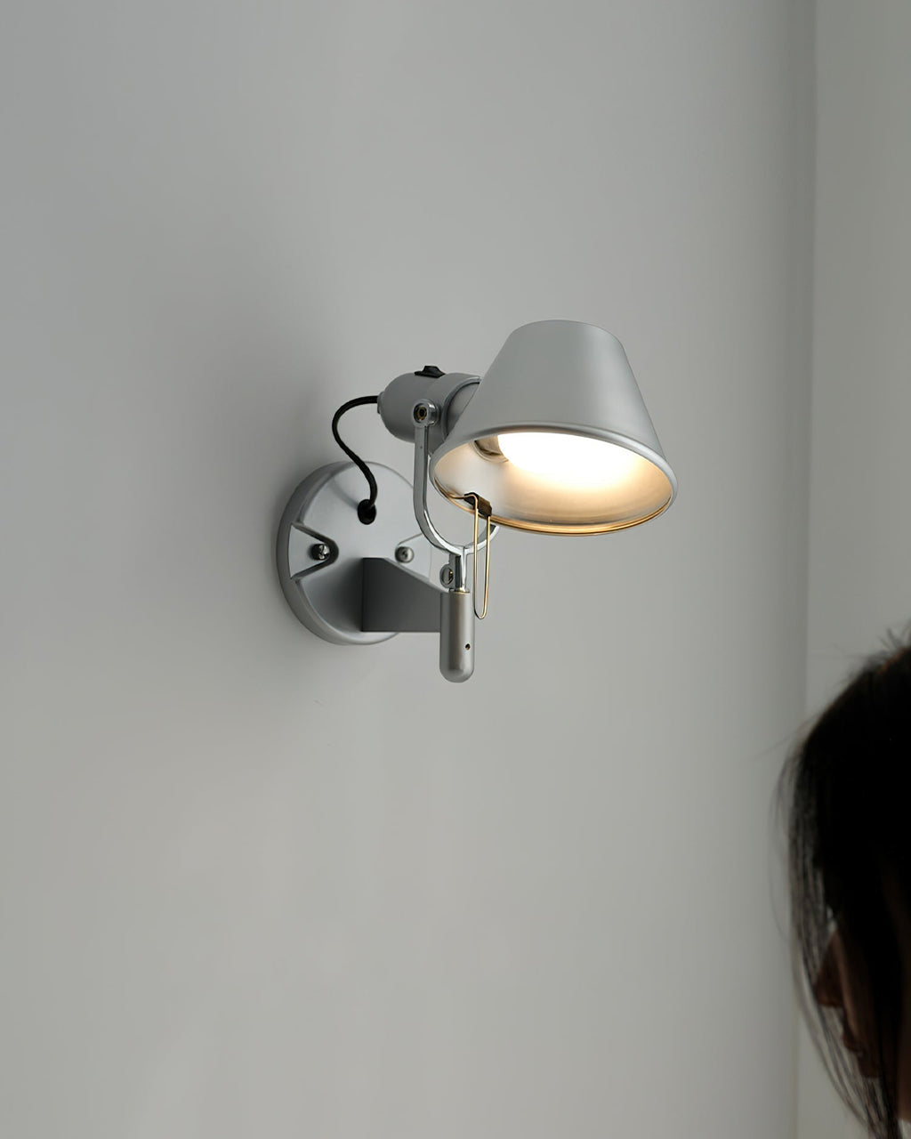 Wall Lamp Metal Body Conical Shade Adjustable Modern Minimalist