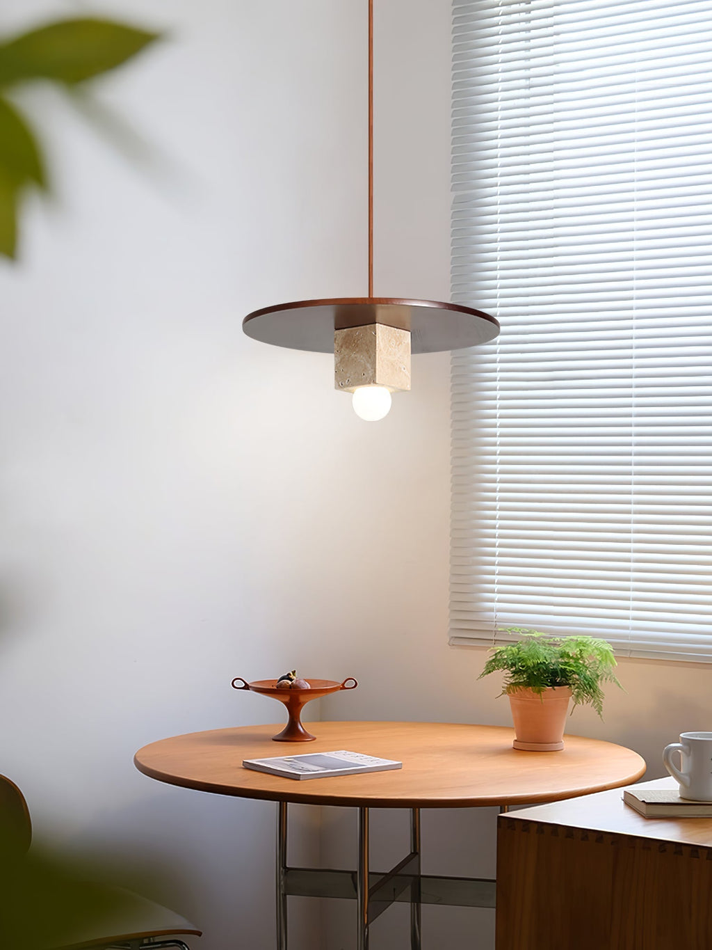 Ucariel Geometric Travertine Pendant Light