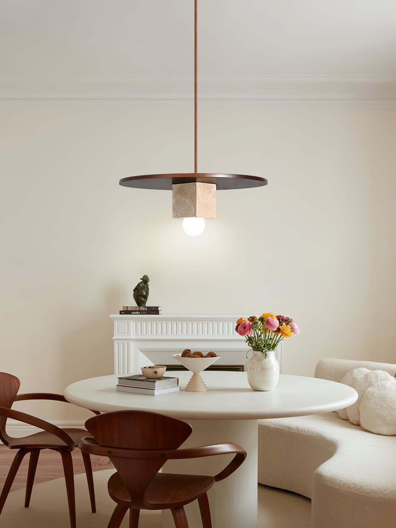 Ucariel Geometric Travertine Pendant Light