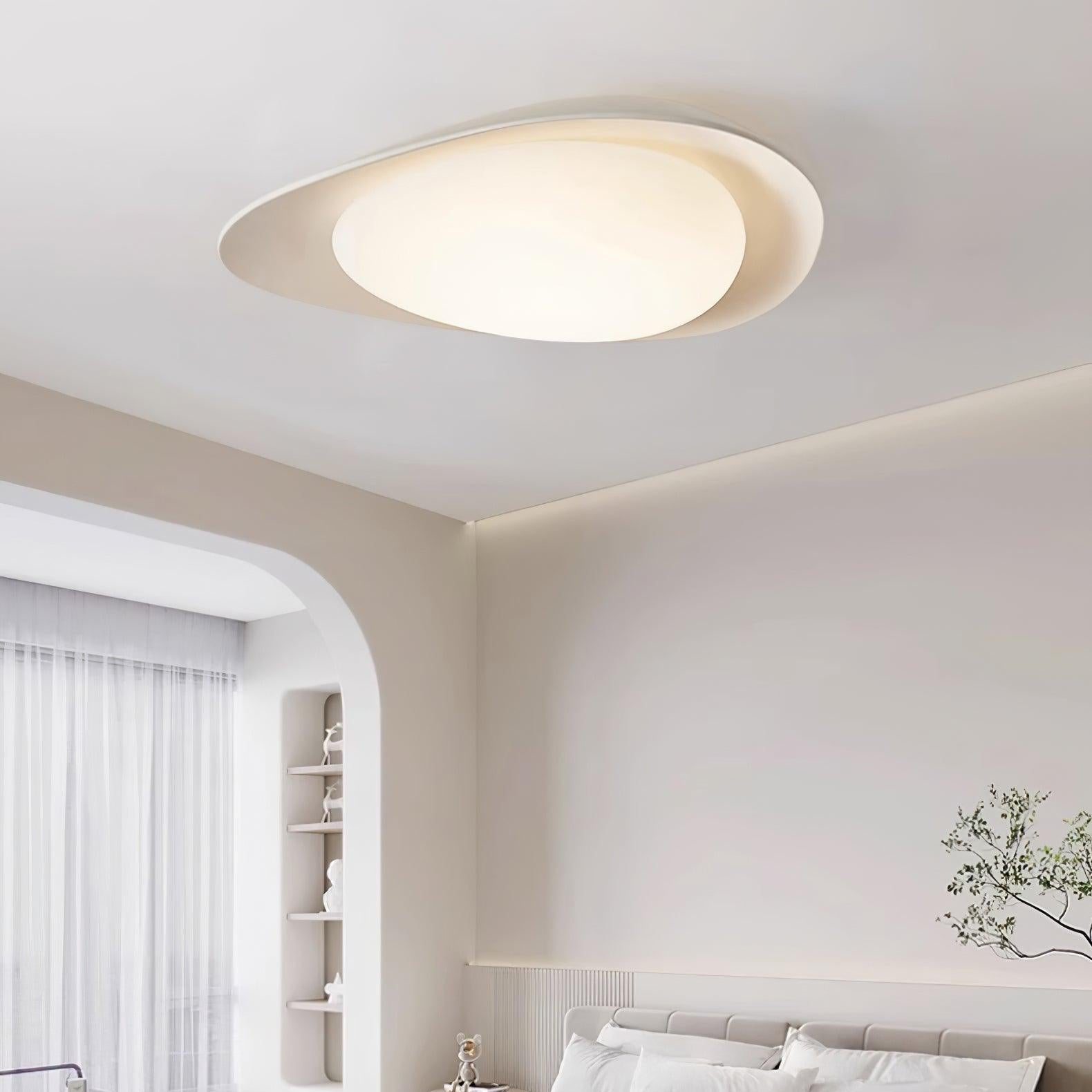 Blex Ceiling Lamp Green&Beige Pebble Shape