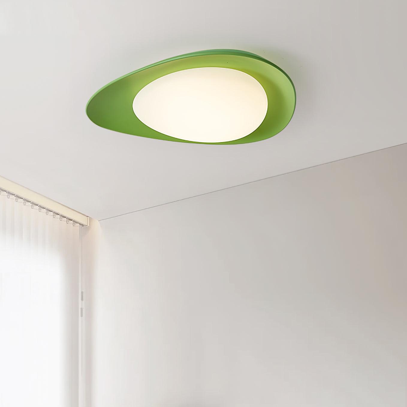 Blex Ceiling Lamp Green&Beige Pebble Shape