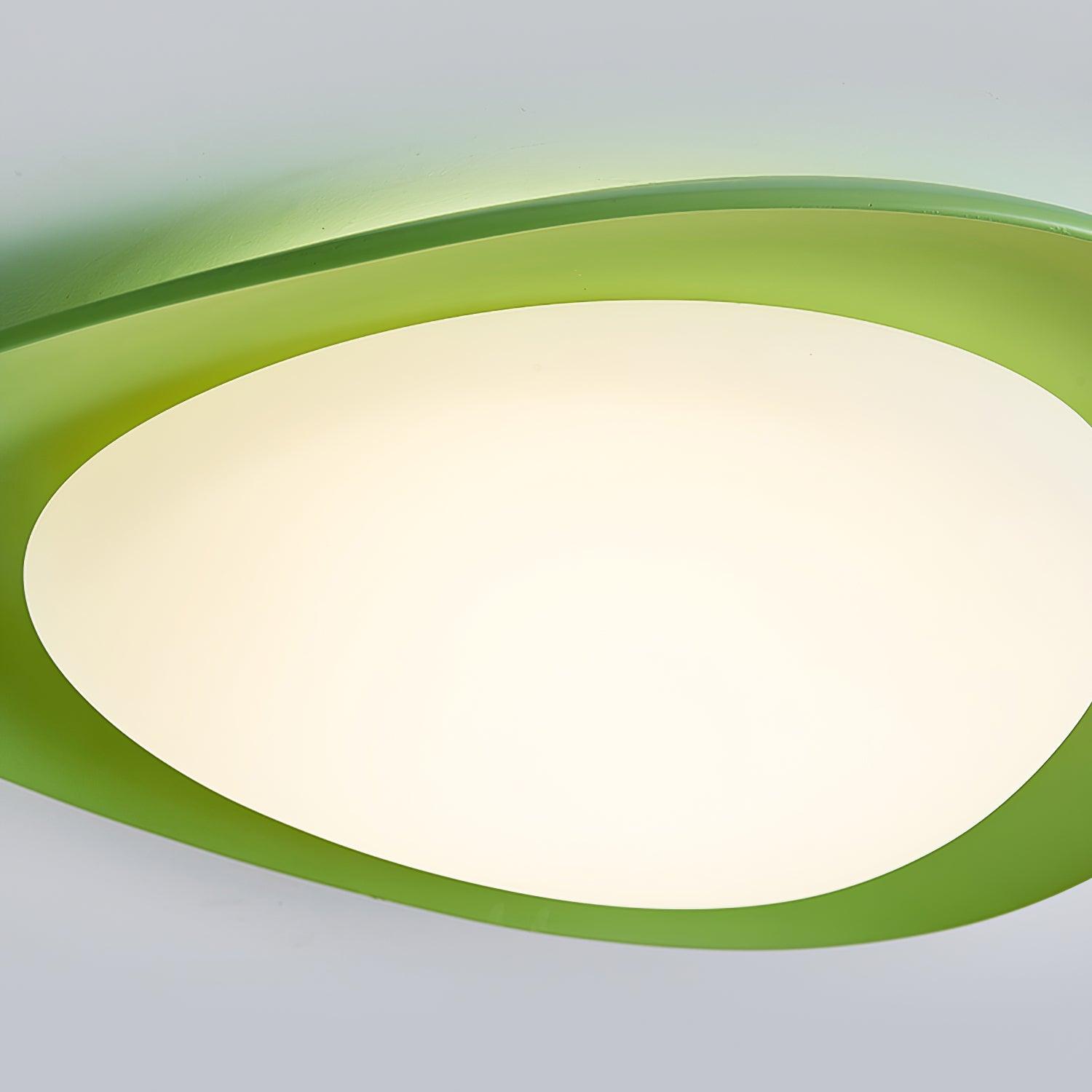 Blex Ceiling Lamp Green&Beige Pebble Shape