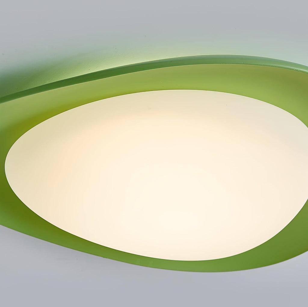 Blex Ceiling Lamp Green&Beige Pebble Shape