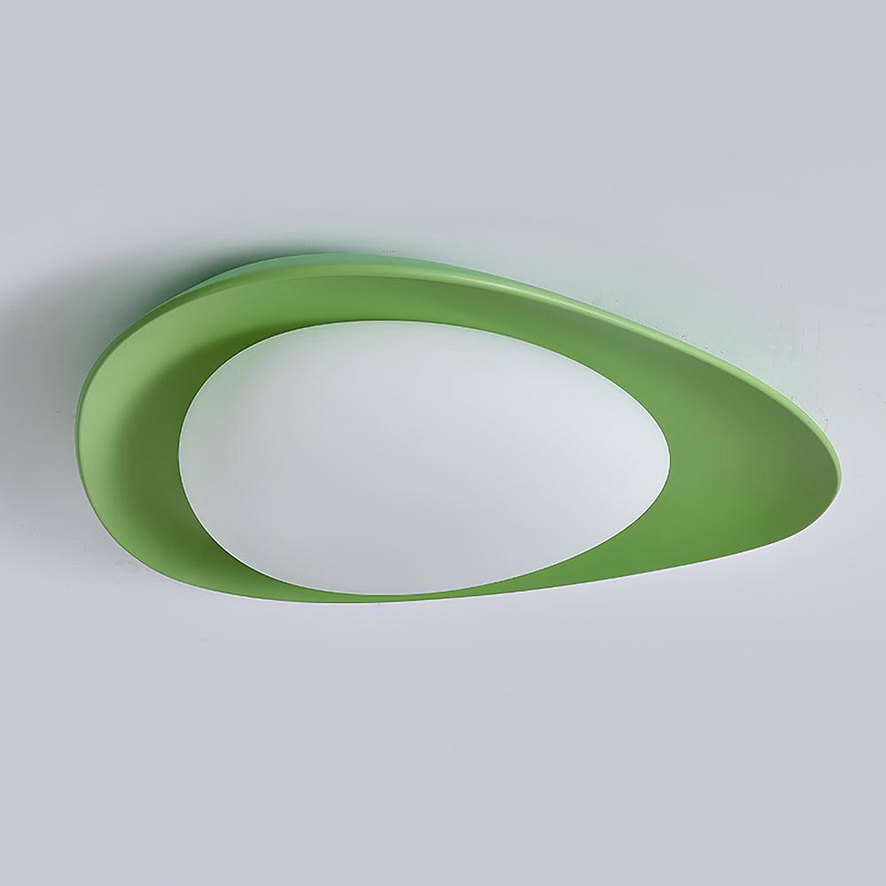 Blex Ceiling Lamp Green&Beige Pebble Shape