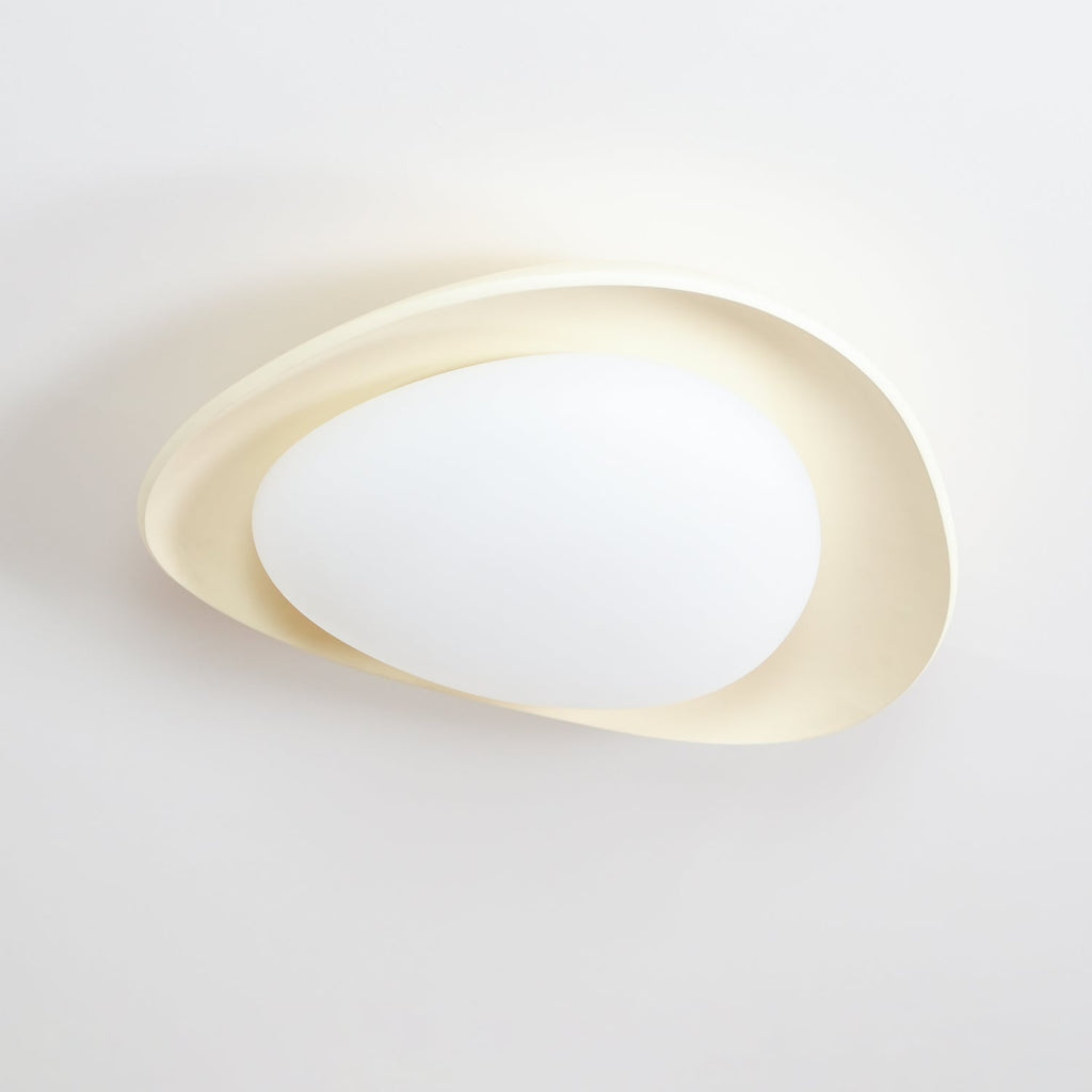 Blex Ceiling Lamp Green&Beige Pebble Shape