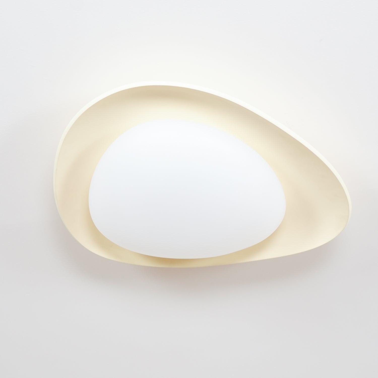 Blex Ceiling Lamp Green&Beige Pebble Shape