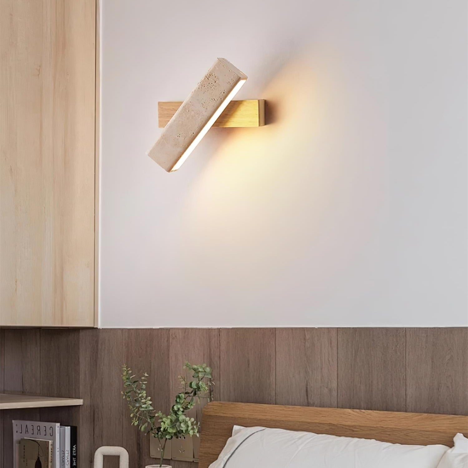 Orbit Travertine Rotating Wall Lamp