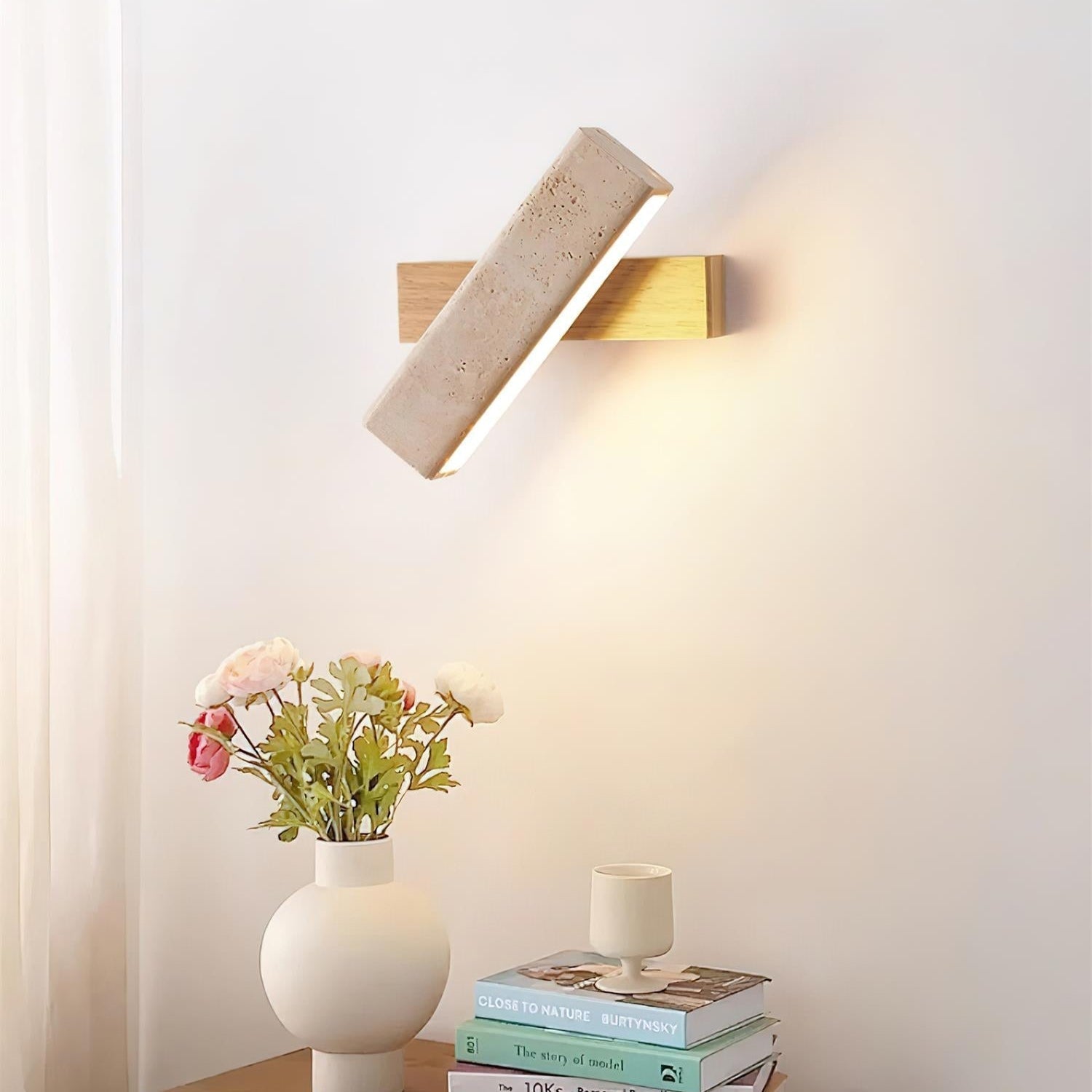 Orbit Travertine Rotating Wall Lamp