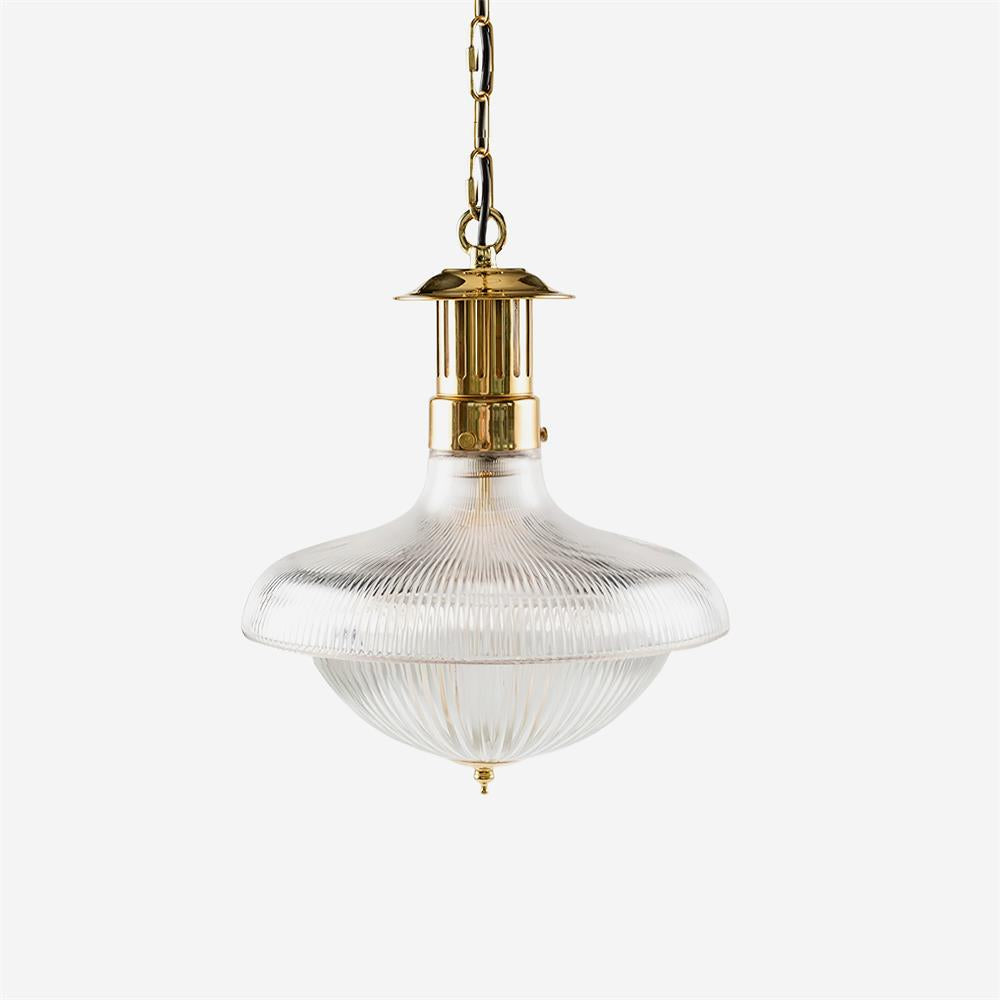 Orvel Clear Ribbed Glass Pendant Light
