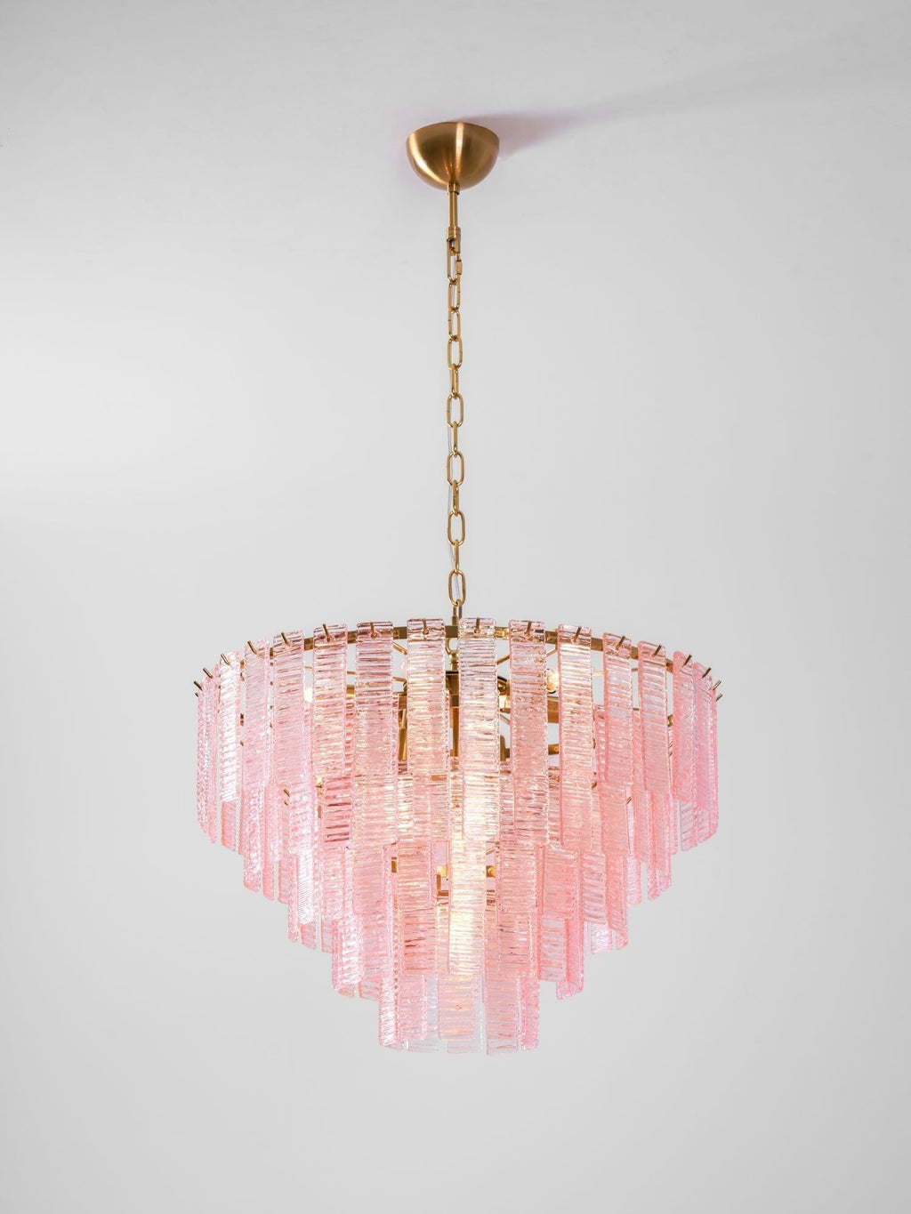 Aurora Chandelier Pink Murano Glass Layered Vintage Luxury