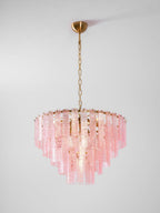 Aurora Chandelier Pink Murano Glass Layered Vintage Luxury
