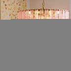 Aurora Chandelier Pink Murano Glass Layered Vintage Luxury