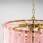 Aurora Chandelier Pink Murano Glass Layered Vintage Luxury