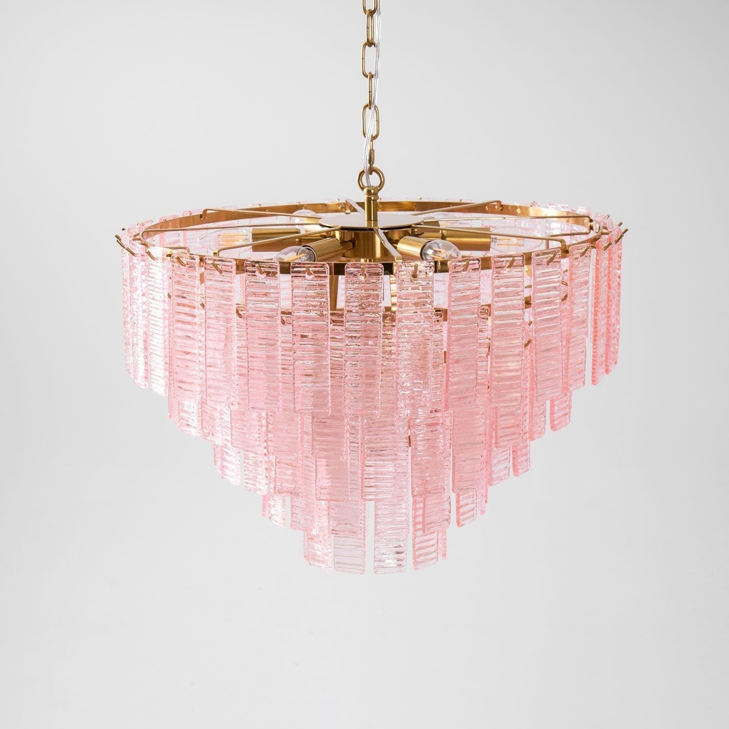 Aurora Chandelier Pink Murano Glass Layered Vintage Luxury