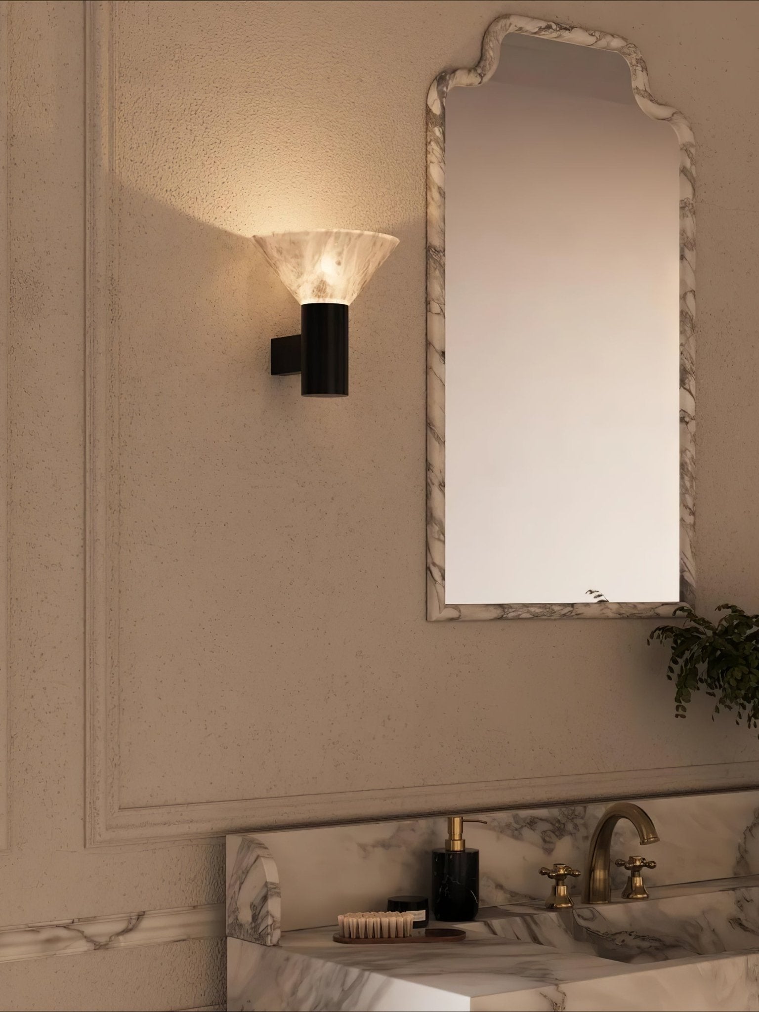 Eurnoria Cone Alabaster Wall Light