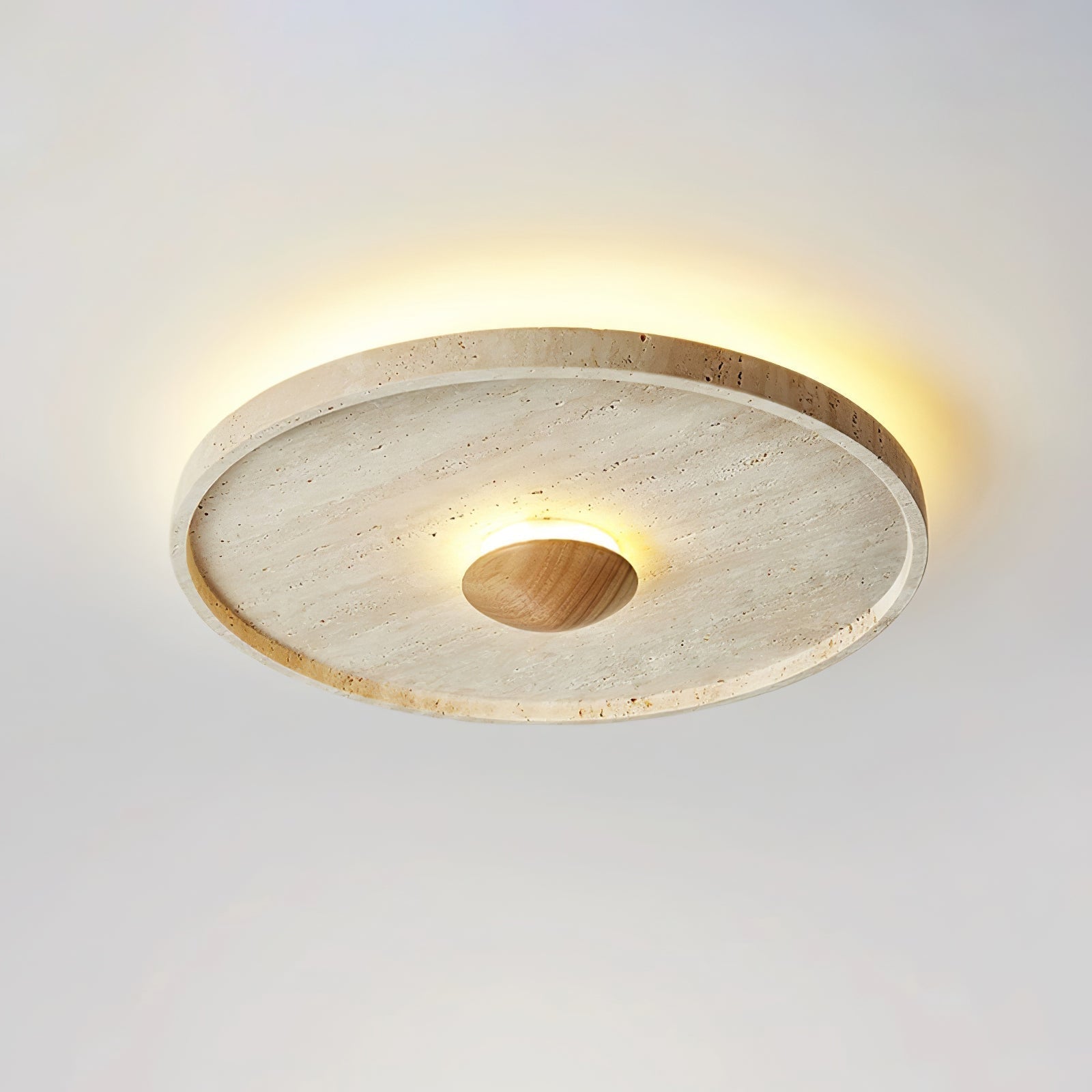 Lumiround Disc Inset Travertine Ceiling Light