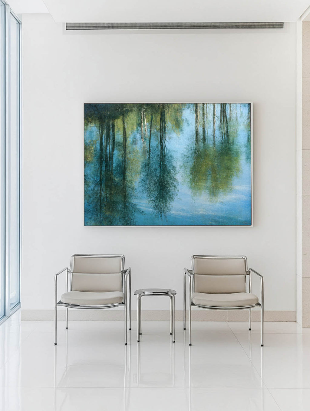 Tranquil Forest Reflection Oil Painting