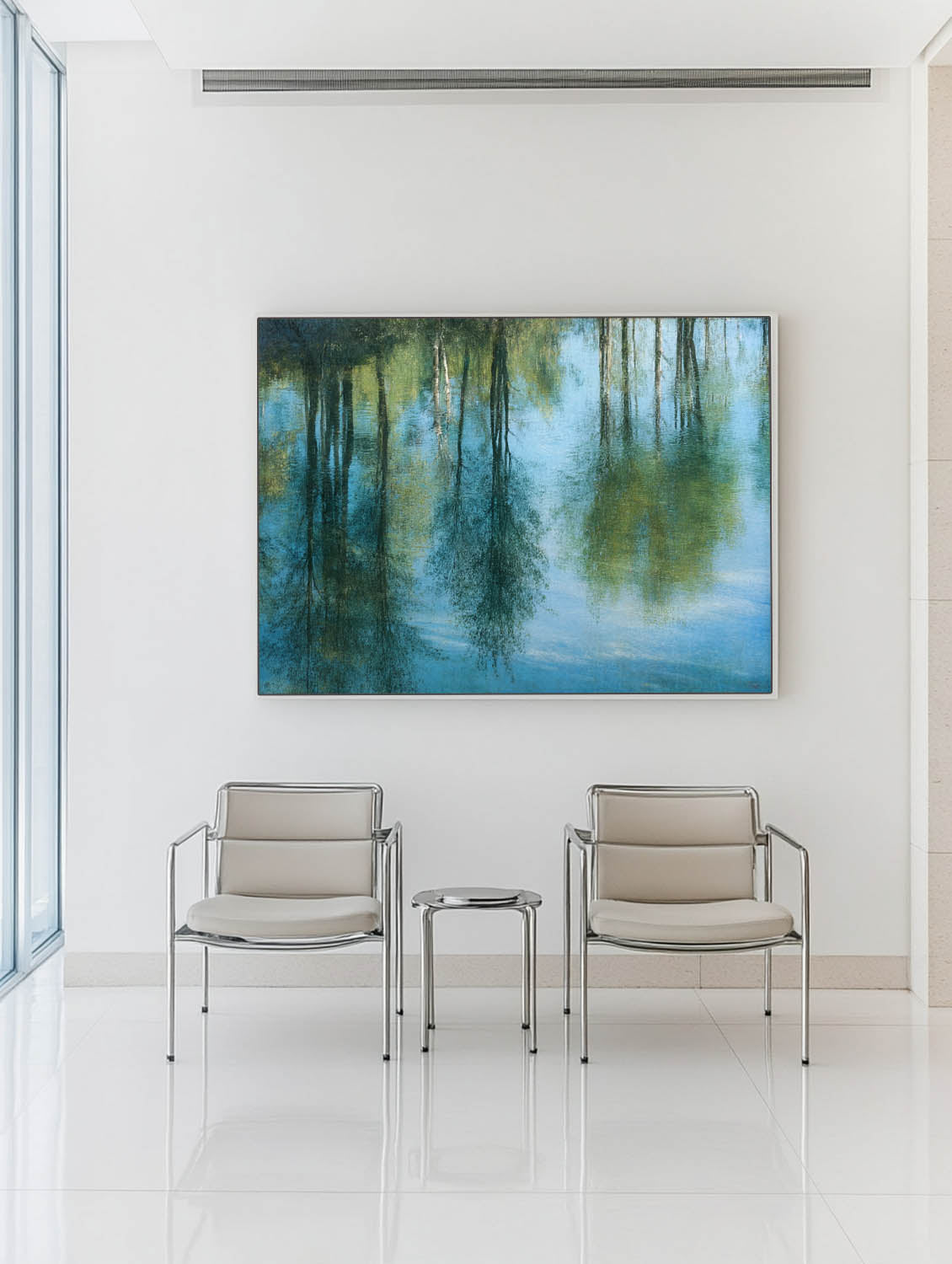 Tranquil Forest Reflection Oil Painting