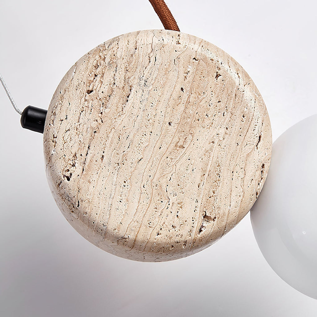 Zosolyra Double-Disc Travertine Pendant Light