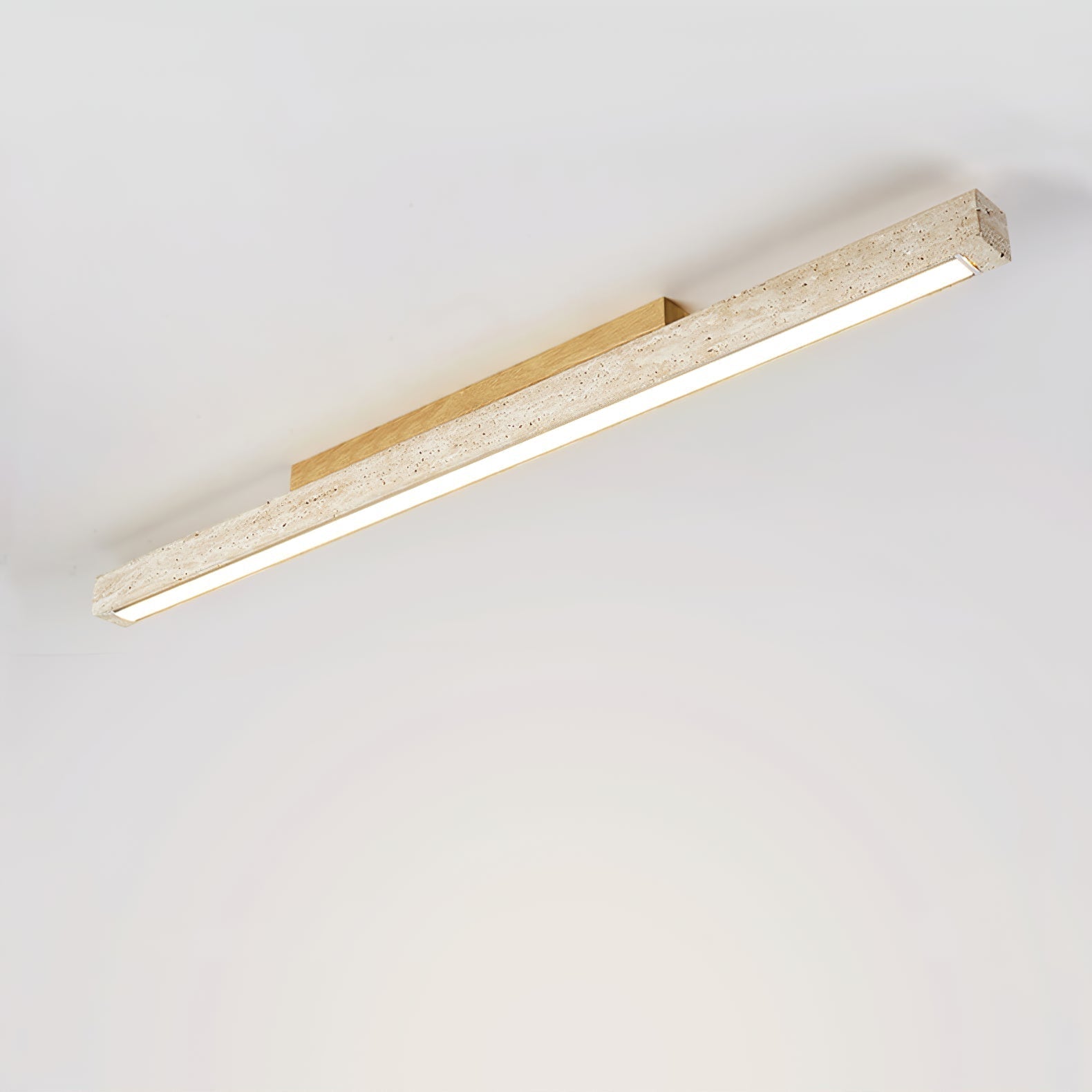 Orvenarae Minimalist Travertine Linear Ceiling Light