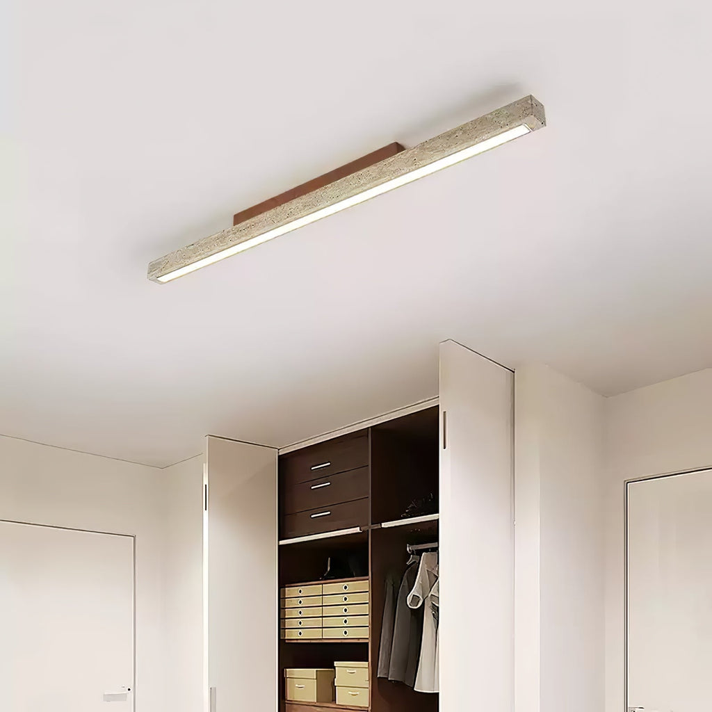 Orvenarae Minimalist Travertine Linear Ceiling Light