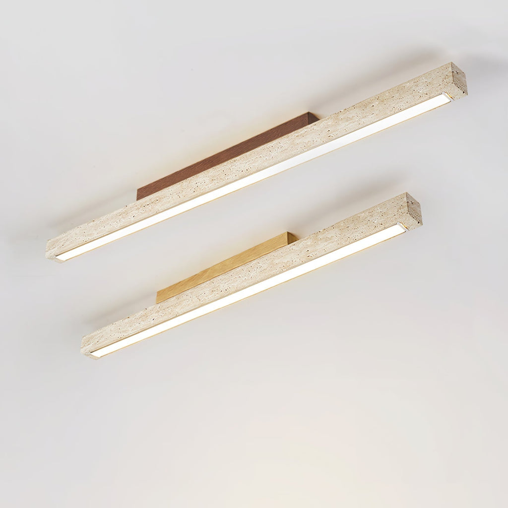 Orvenarae Minimalist Travertine Linear Ceiling Light