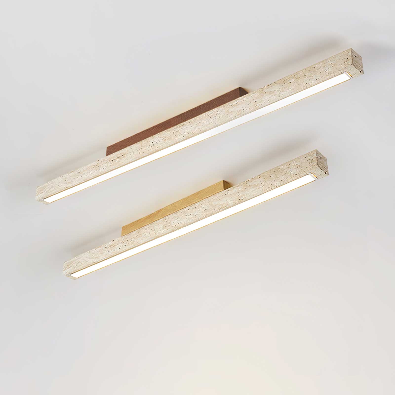 Orvenarae Minimalist Travertine Linear Ceiling Light