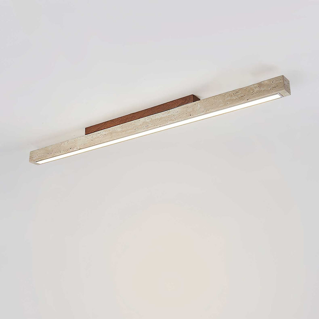 Orvenarae Minimalist Travertine Linear Ceiling Light
