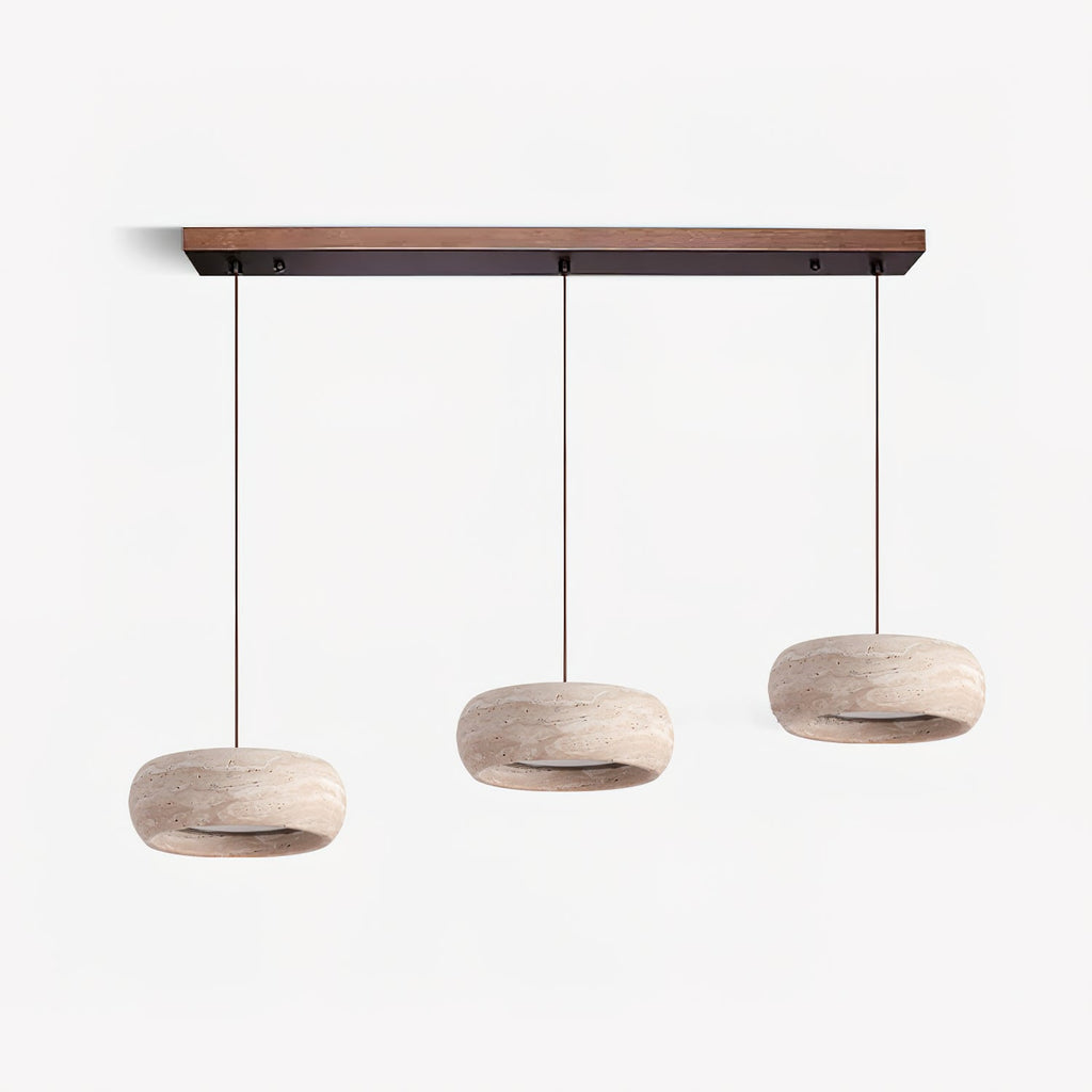 Tova Donut-Shaped Pendant Lights Travertine